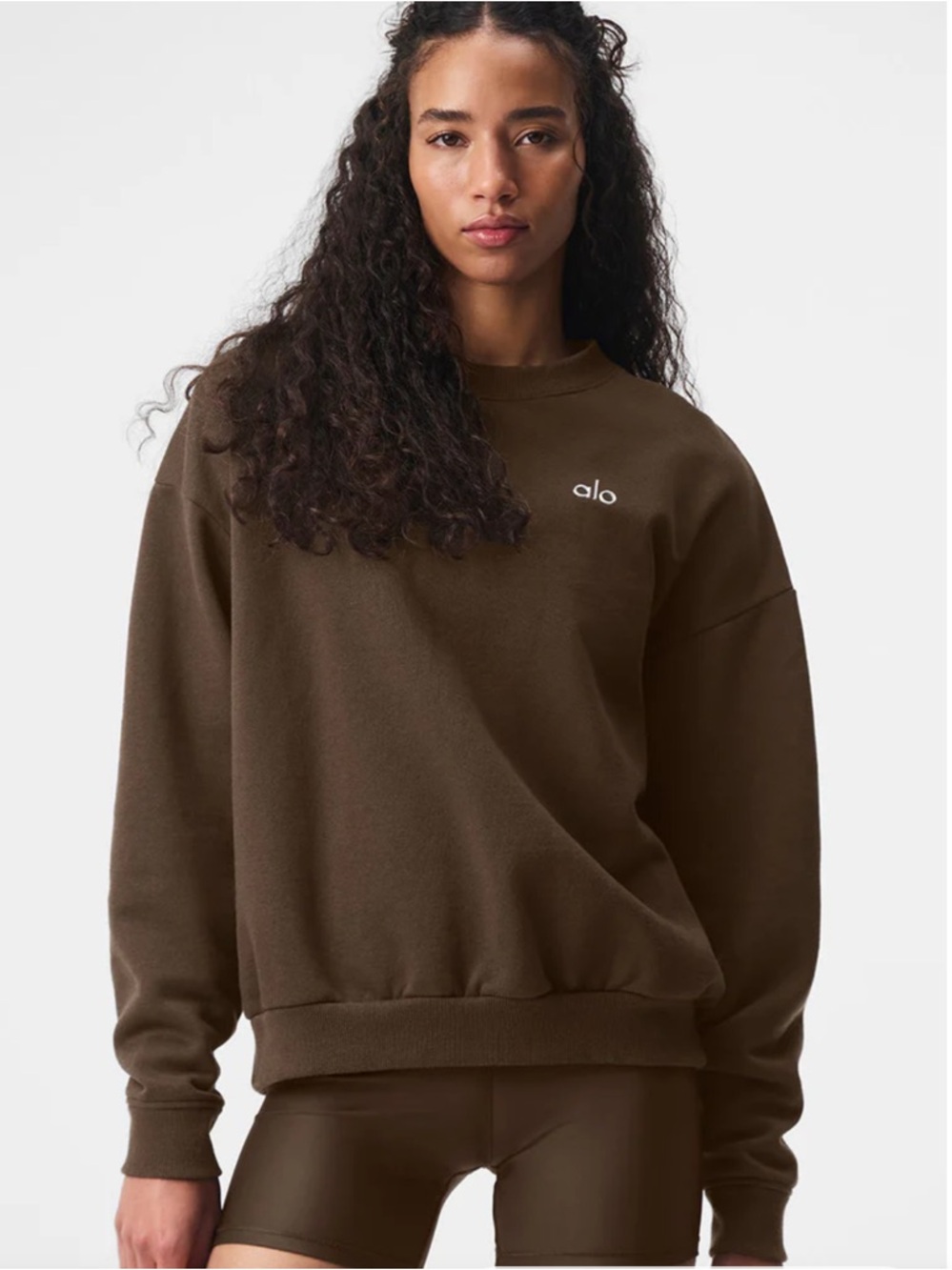 Alo Accolade Espresso Brown Crewneck
